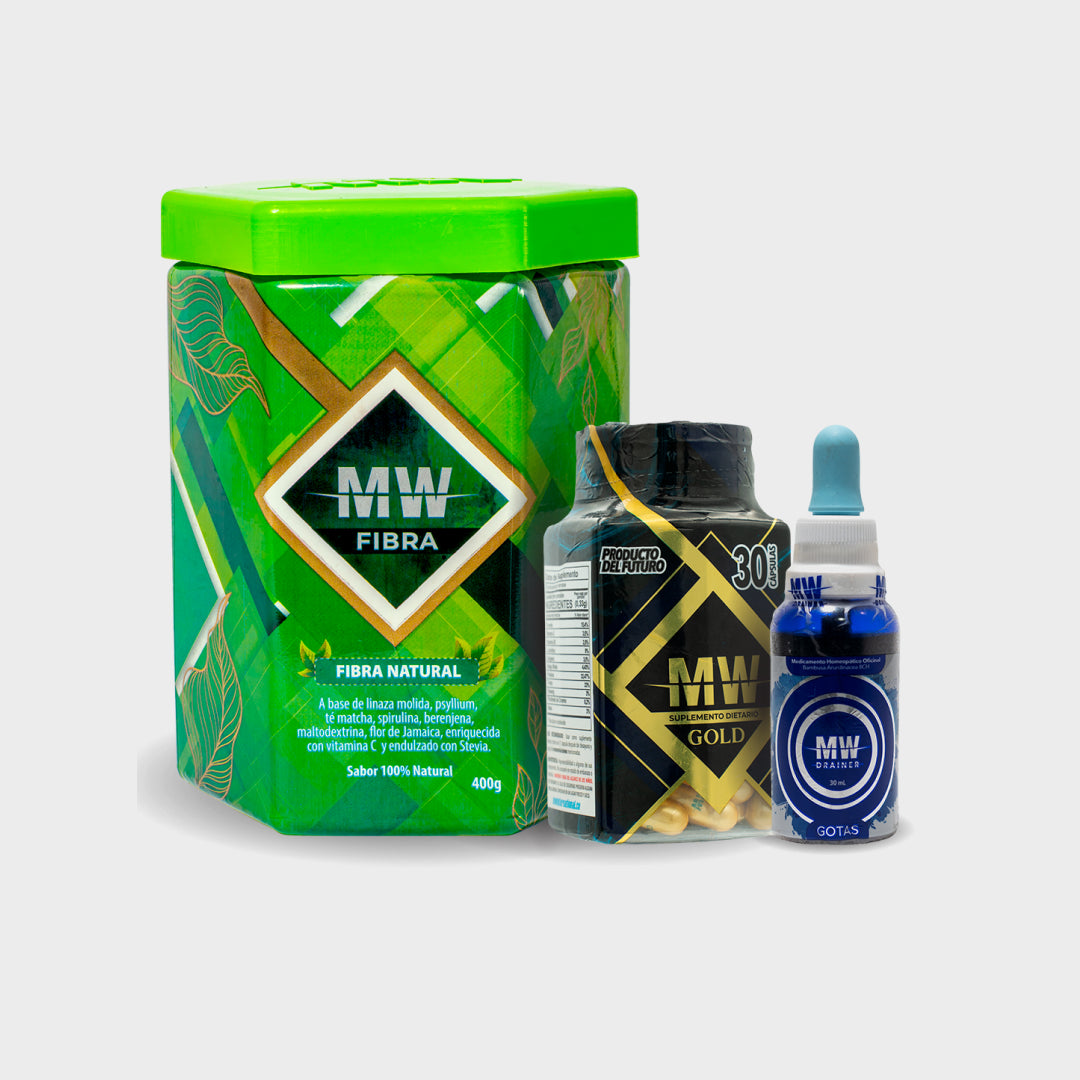 KIT 3 GOLD (MW GOLD+ DETOX DROPS + FIBER)