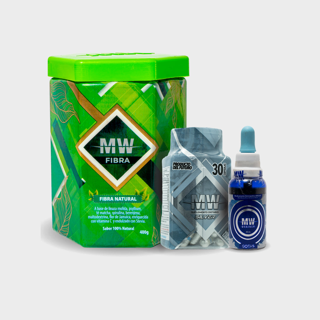 KIT 3 SILVER (MW SILVER+ DETOX DROPS + FIBER)